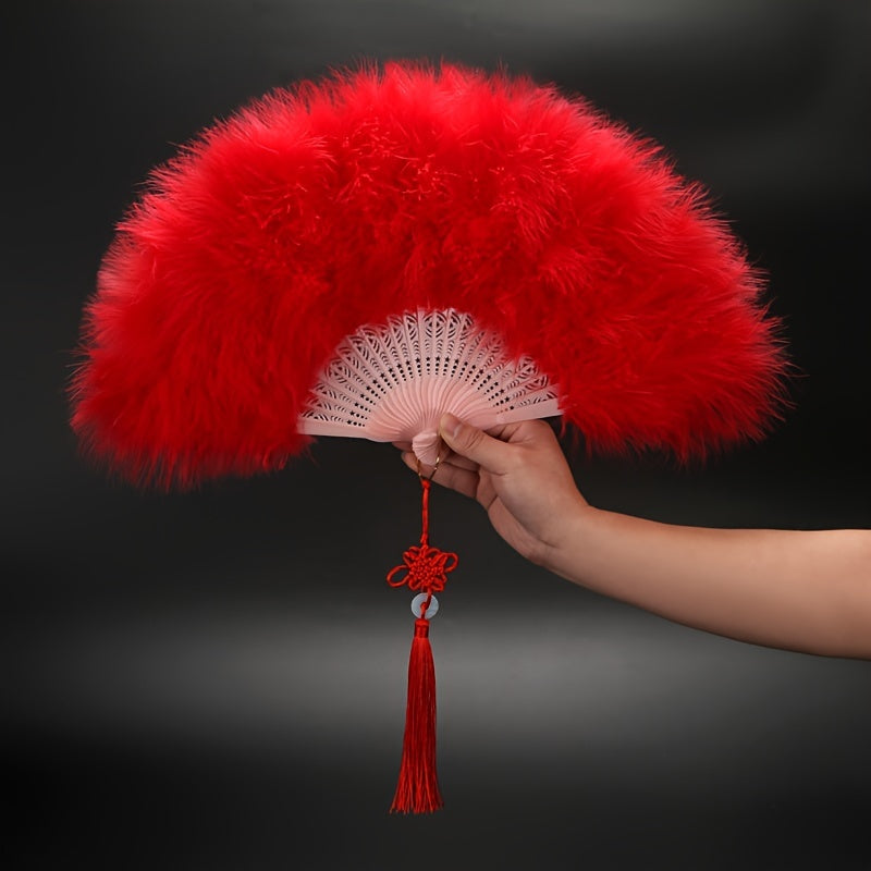 White Feather Fan for Brides 25-Piece Luxurious Plush Traditional Dance Accessory