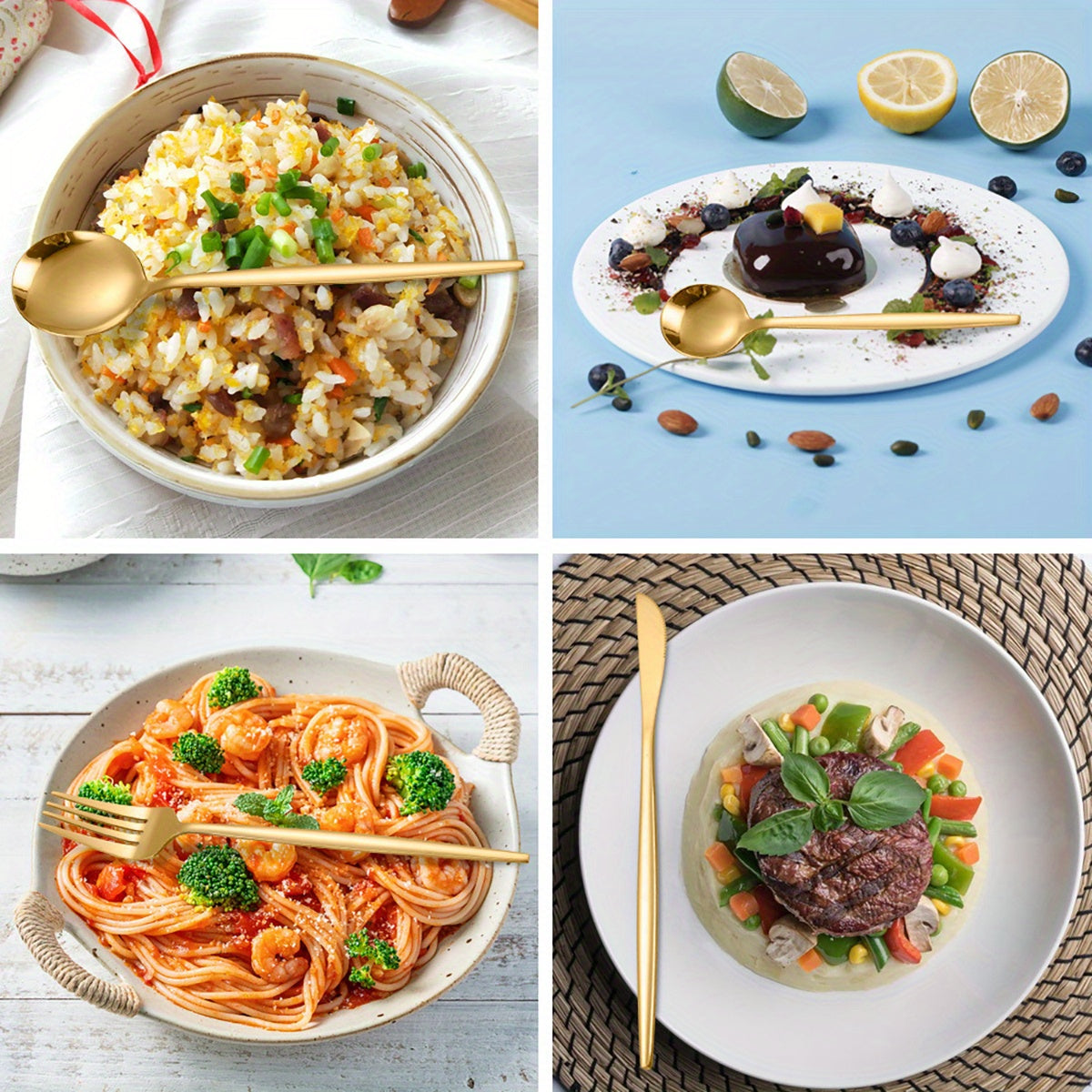 30-Piece Stainless Steel Cutlery Set Fork Knife Spoon Dishwasher Safe Mirror Polished