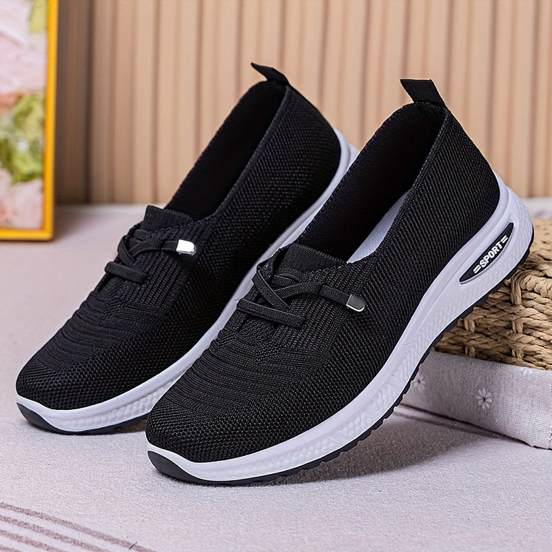 Women's Casual Slip-On Sneakers with Round Toe and Lightweight Fabric