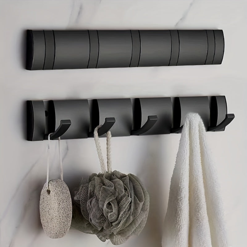 Black Foldable Wall Hook for Towels and Bathroom or Kitchen Storage