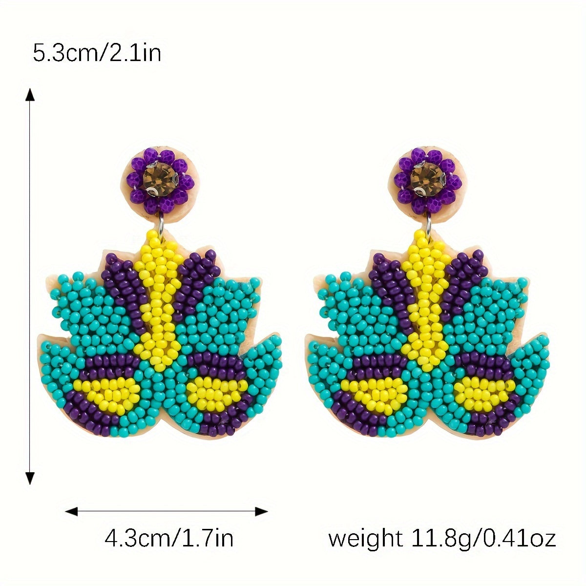 Pendientes colgantes de mascarada con cuentas, con piedras de imitación, pasadores de acero inoxidable para celebraciones