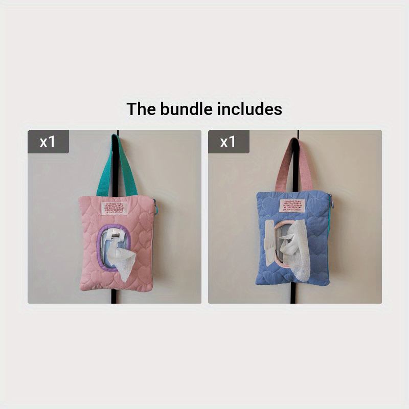 Travel-Friendly Tissue Storage Bag with Flip-Top Lid for Wet Wipes and Car Tissues