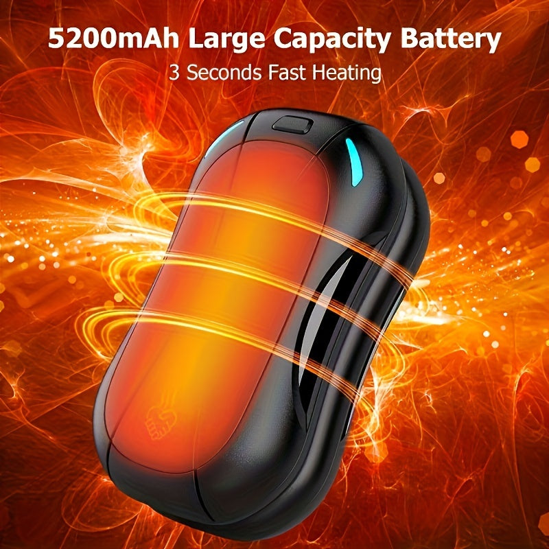 5200mAh USB Rechargeable Hand Warmer Dual Sides Portable Outdoor Winter Gift