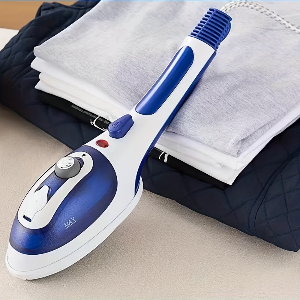 2-in-1 Handheld Garment Steamer Adjustable Temperature Blue White Portable High-Pressure