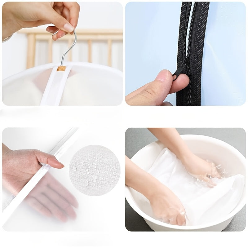 Yopiq PVC kiyim sumkalar, zip yopilishi bilan, 3/5 ta toza shaffof kostyum qoplamalari, palto va kurtkalar uchun