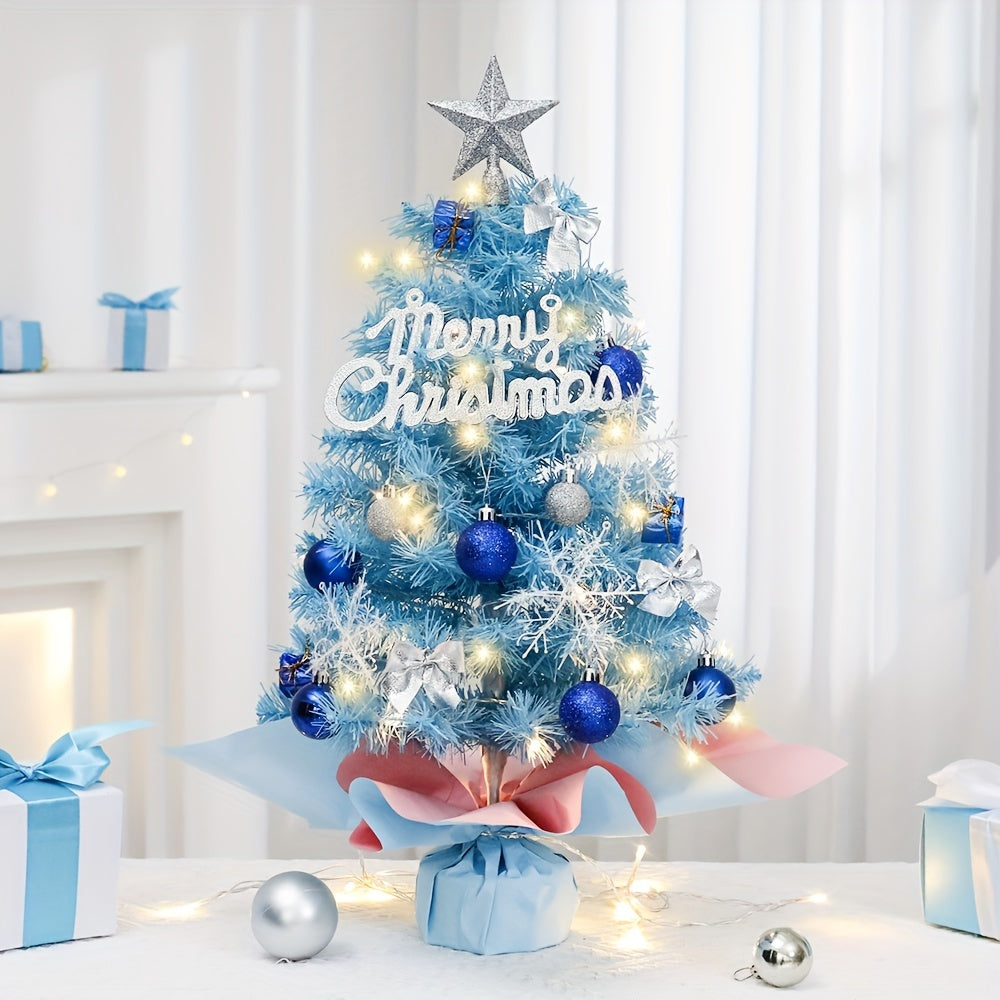 Pink Blue Christmas Tree 59.94cm PVC Holiday Decoration Reusable Gift