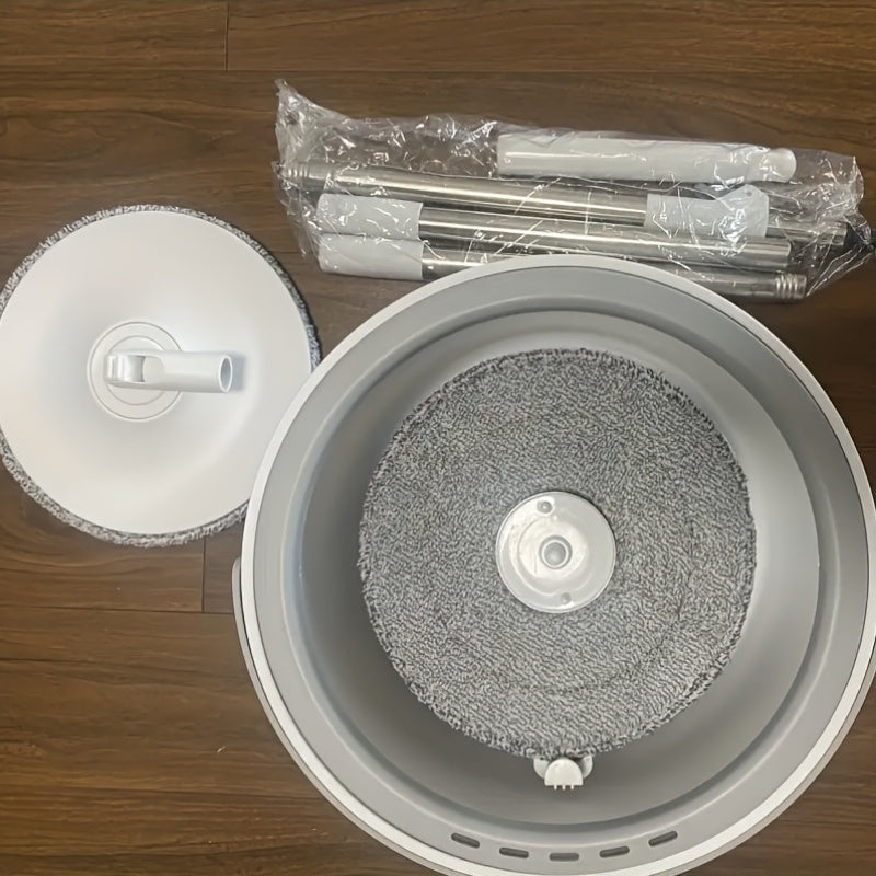 Qo'l bilan ishlatish mumkin bo'lgan aylanuvchi mopa to'plami, oson siqish va oqava suvni ajratish xususiyatiga ega, yashash xonalarini, hammomlarni, hojatxonalarni, oshxonalarni va pollarni tozalash uchun ideal.