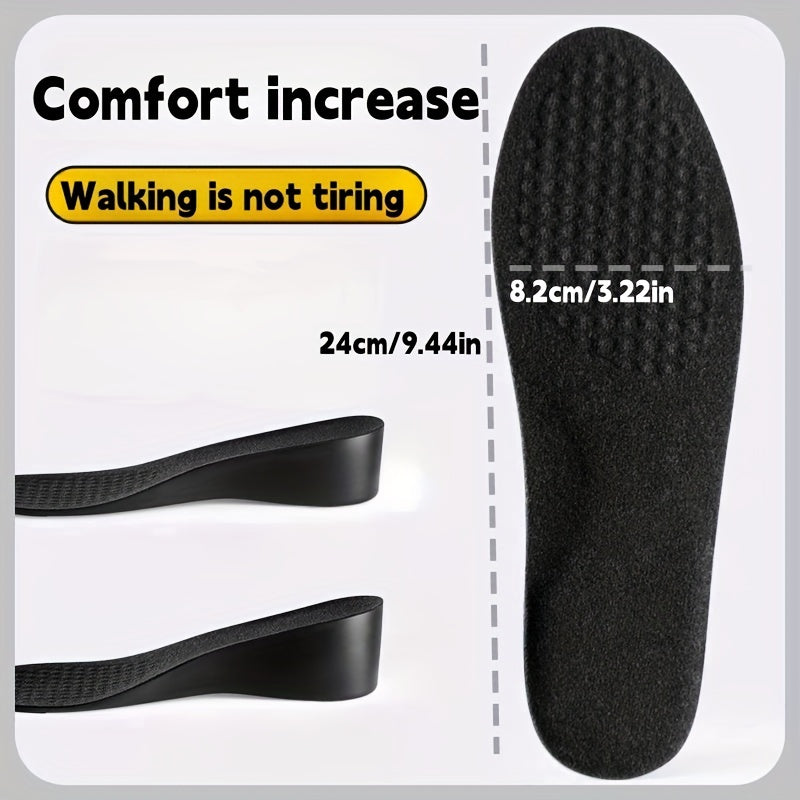 Men Women Faux Leather Height Increasing Insoles Comfortable Invisible Multiple Heights
