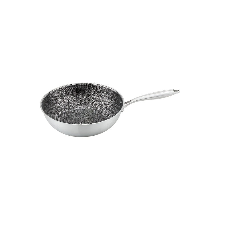 Stainless Steel Wok with Non-Stick Coating, Large Capacity, Heat-Resistant Cookware