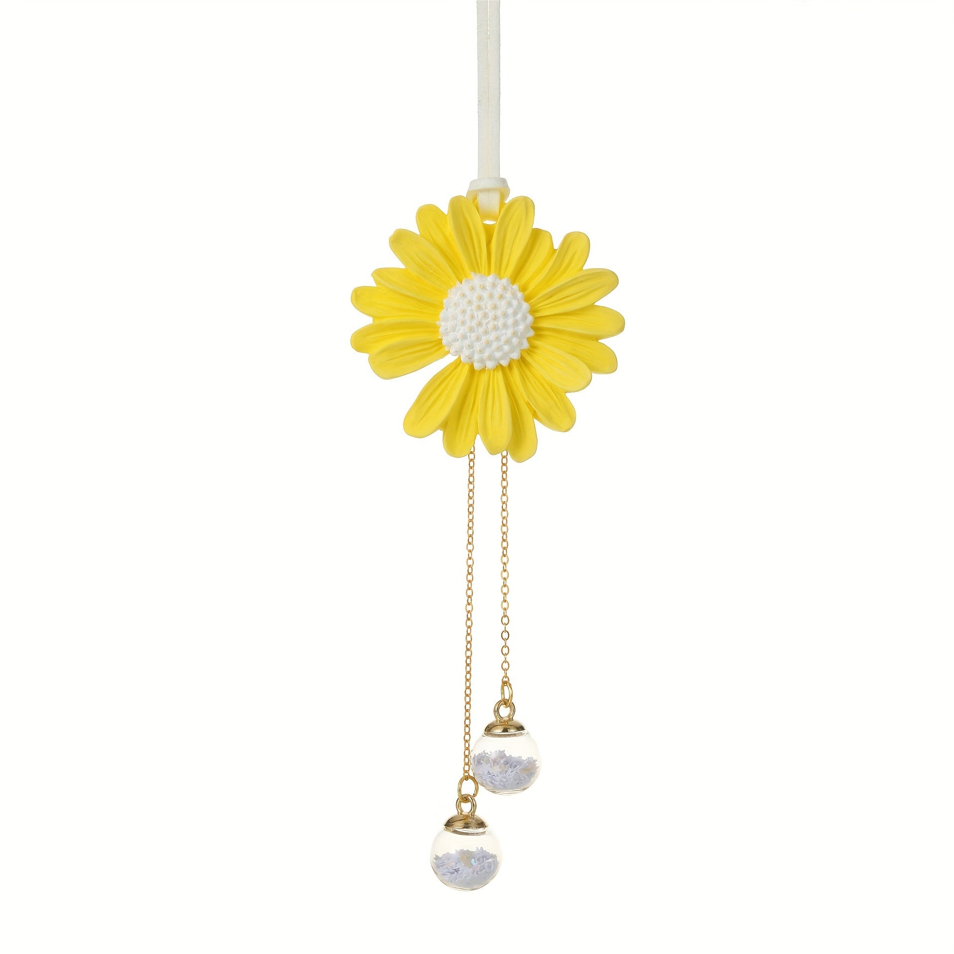 Daisy Car Air Freshener Pendant Yellow Plaster Scented Rearview Mirror Charm