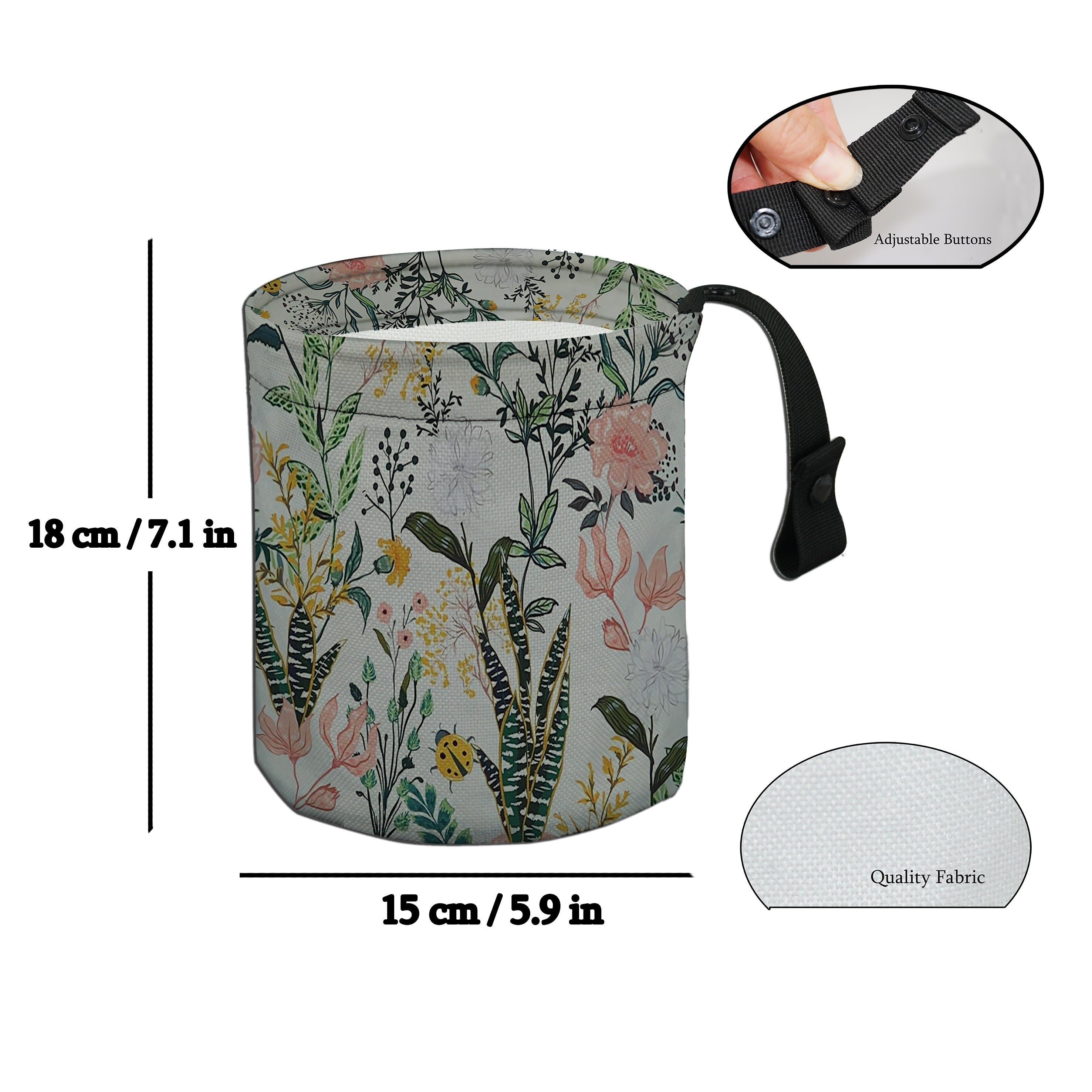 Floral Collapsible Car Trash Can Reusable Garbage Bag with Spring Flower Design