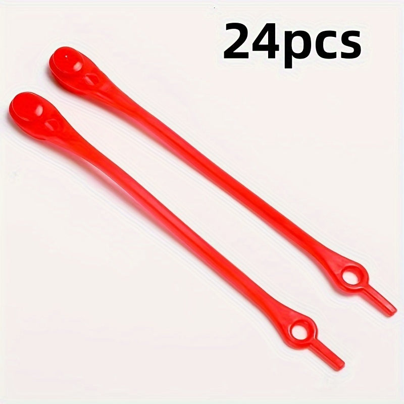 24 Pcs Silicone No-Tie Shoelaces for Sneakers, Lightweight, Easy Install