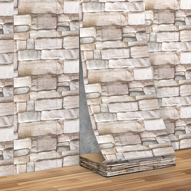 3D Foam Wall Sticker Self-Adhesive Tile Wallpaper 35cm x 5m for Home Decor in Living Room Kitchen Classroom