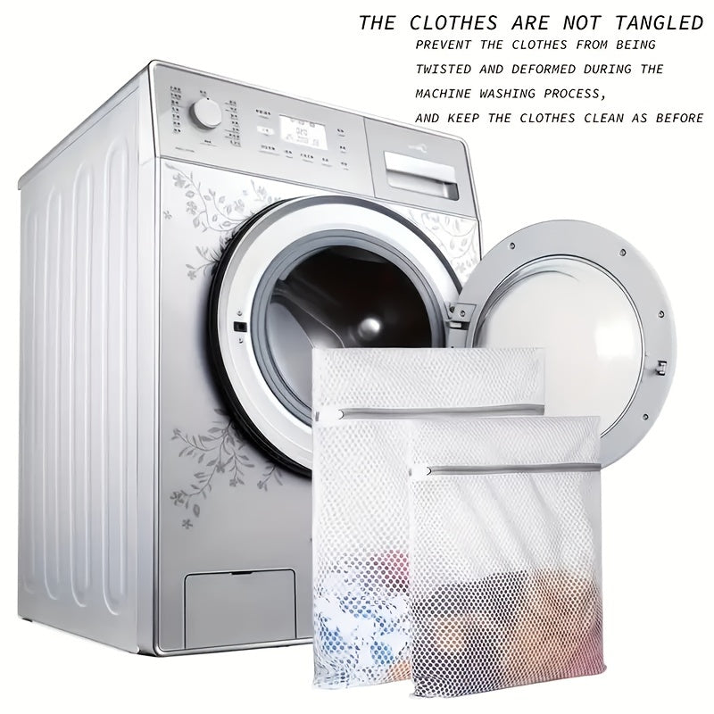Juego de 3 bolsas de malla para lavandería de lavado medio con cremallera para prendas delicadas