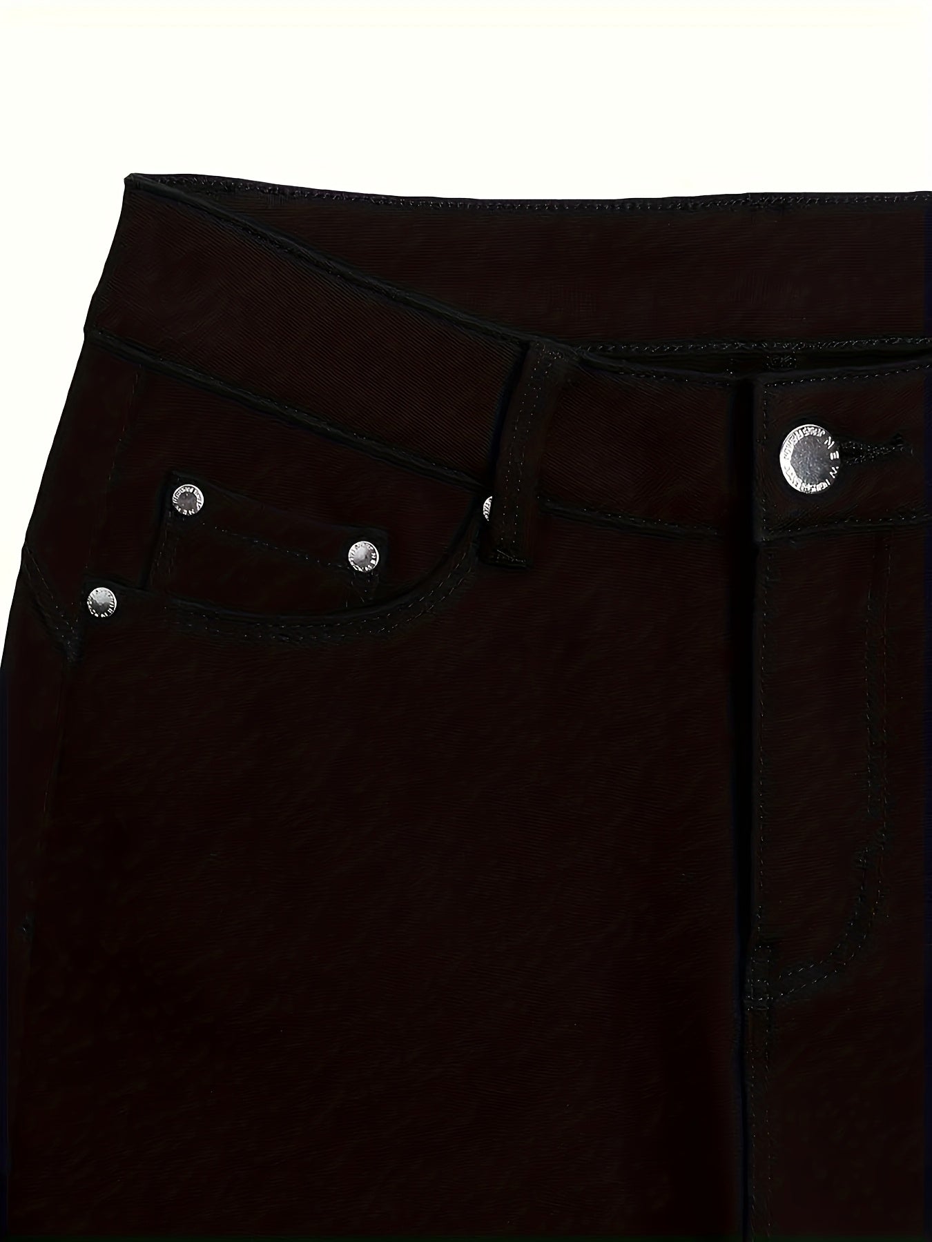 Women's Plus Size Black Stretch Denim Wide-Leg Jeans High-Waisted