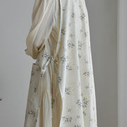 Korean Style Kitchen Apron Woven Fabric Adjustable Waist Tie Family Use