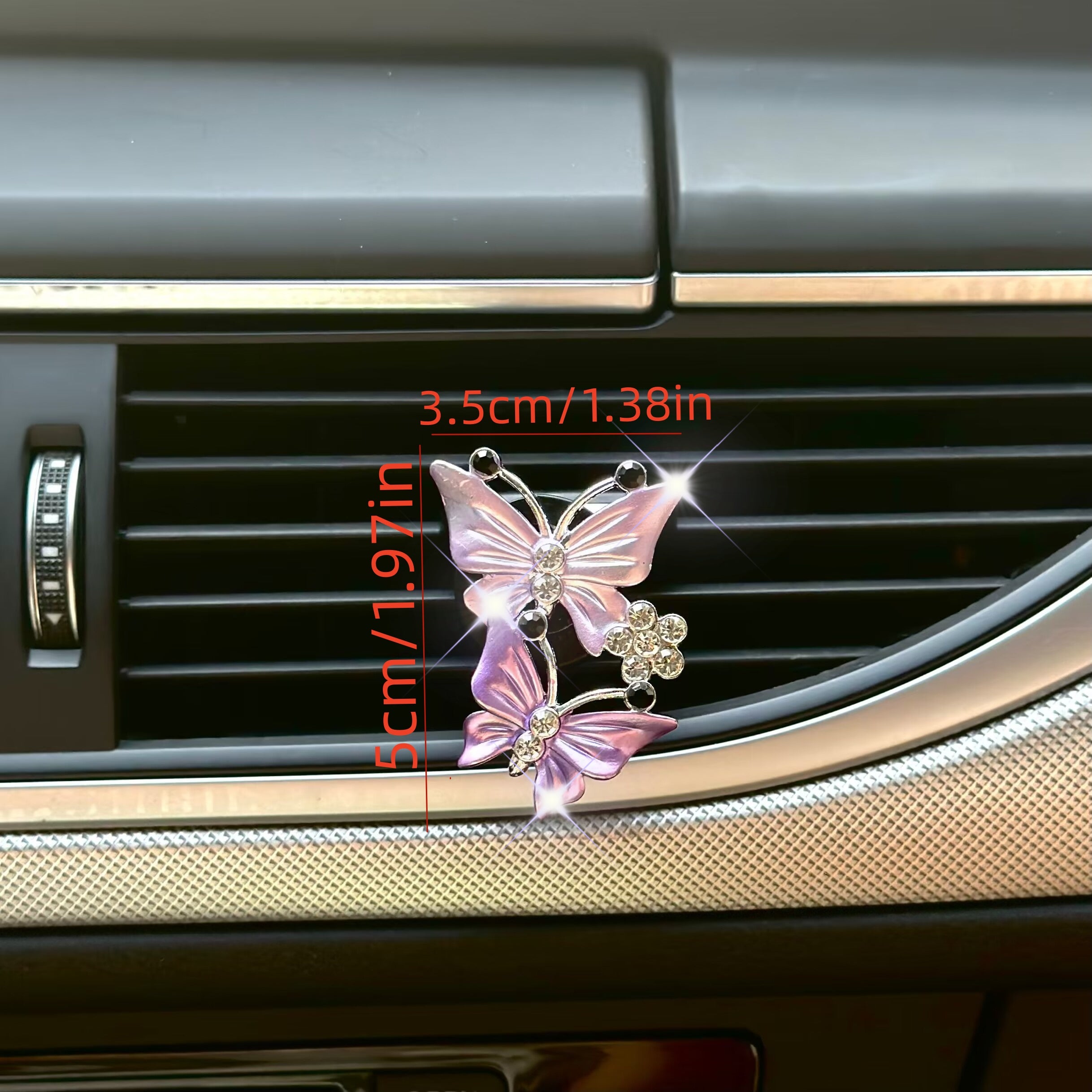 Avtomobil ichki qismi uchun ikki qanotli parvoz havoni tozalash uchun hidi bilan sun'iy olmoslar bilan klip