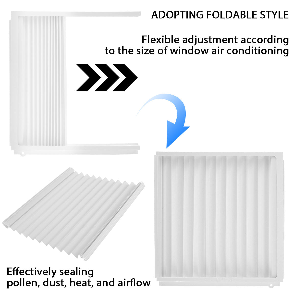 Adjustable Window Air Conditioner Side Panels Frame Kit Dust-Proof Insulation