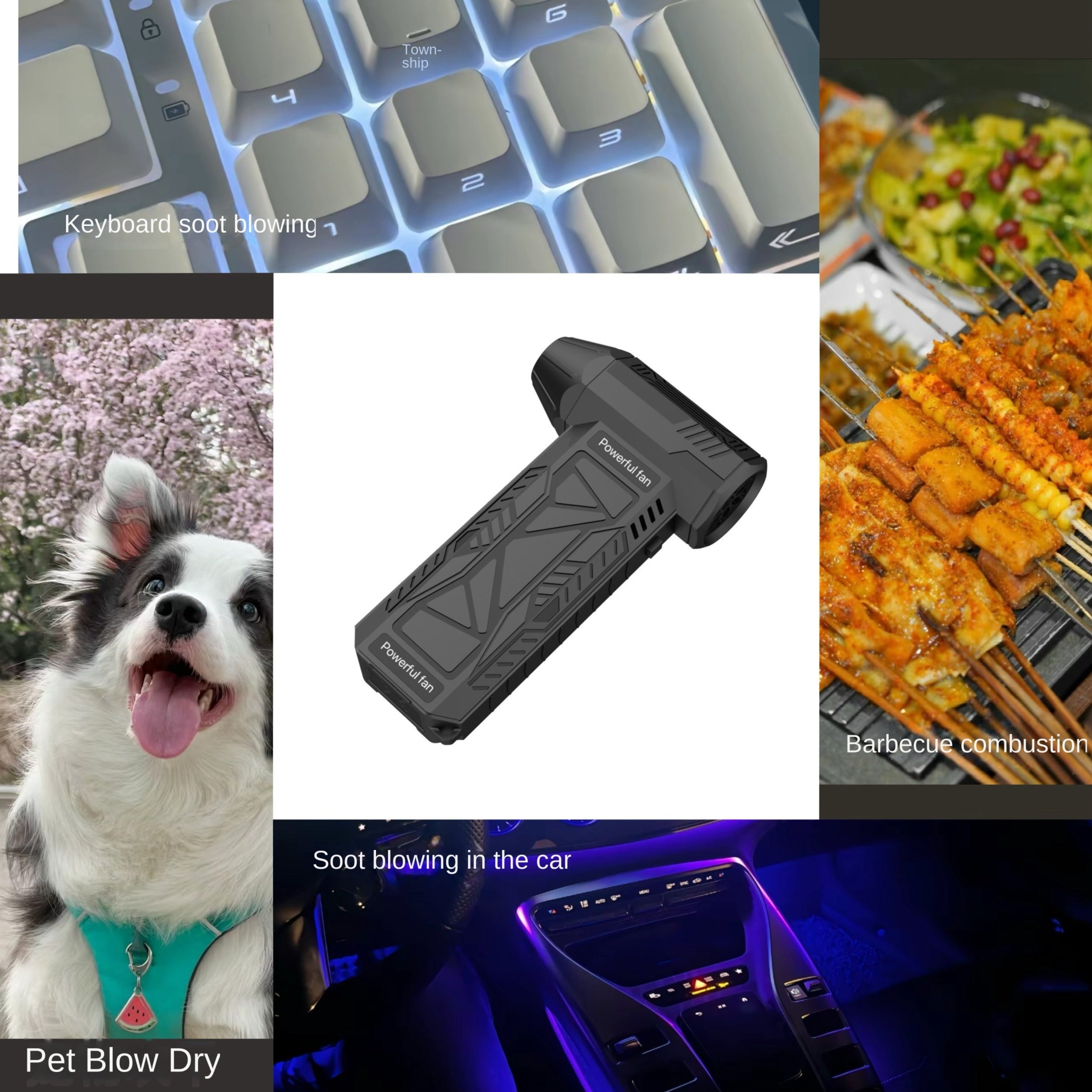 Handheld USB Rechargeable Portable Fan with Digital Display, 13000 RPM, Durable Plastic