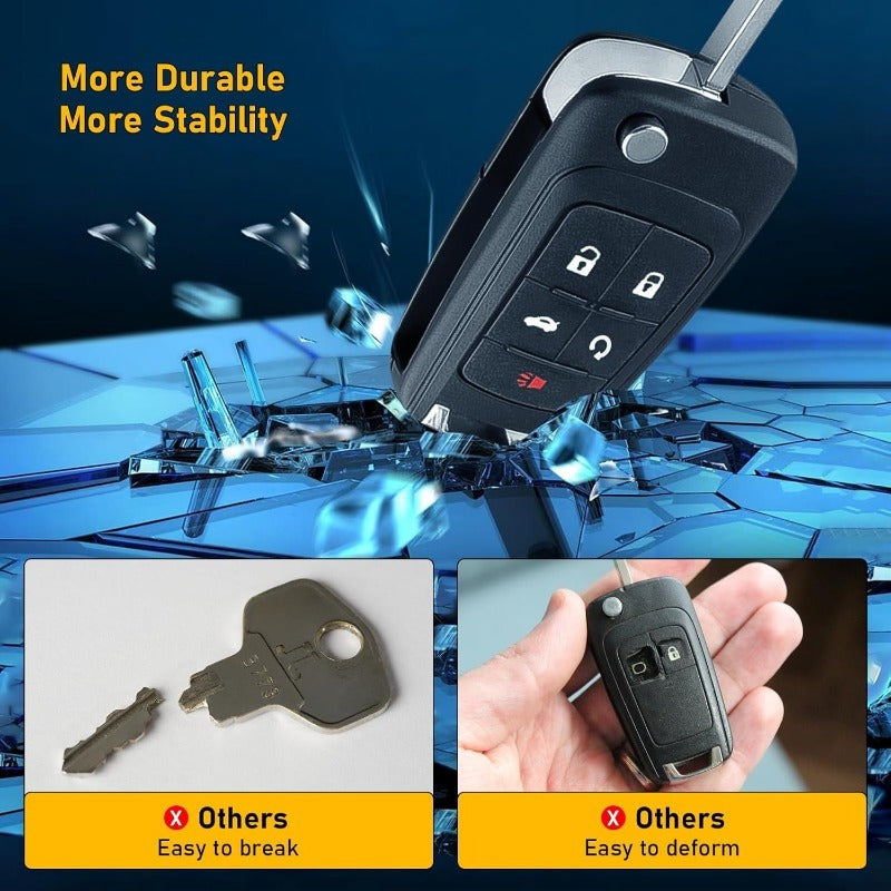 Car Key Shell Replacement ABS 5-Button Flip Key Durable and Easy to Install