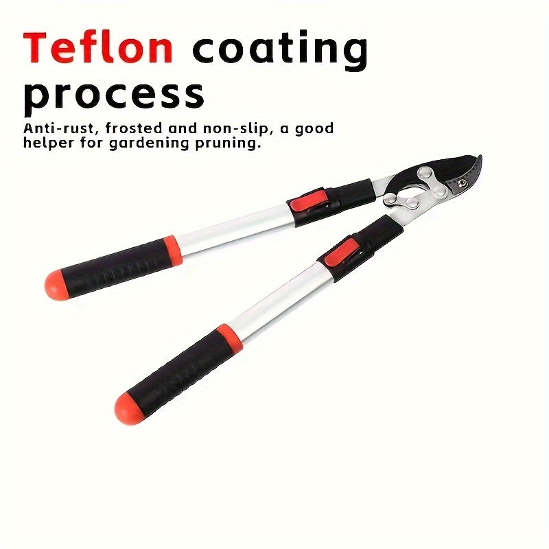 Tijeras de poda de acero aleado extensible con empuñadura ergonómica para ramas gruesas