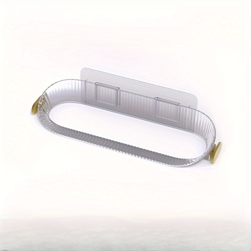 No-Drill Wall-Mounted Shoe Rack Bathroom Organizer Plastic Storage Shelf