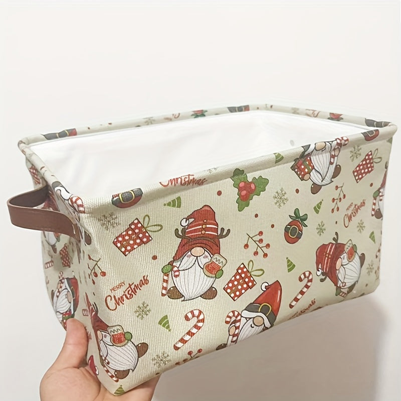 Rojdestvo paytida shkaf javonlarini tartibga solish uchun zanjirbosh shaklidagi saqlash qutisi. Shuningdek, kiyimlarni bezatish uchun va oson ko‘tarish uchun tutqichi bo‘lgan katta mato savati sifatida ham ishlatilishi mumkin.