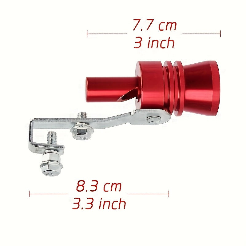 Universal Car Exhaust Pipe XL Red Aluminum High-Performance Automotive Accessory