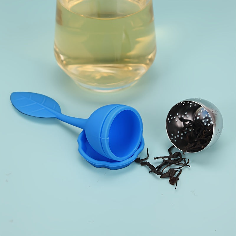 Set of 2 Leaf-Shaped Silicone Tea Infusers Heat-Resistant for Brewing Tea