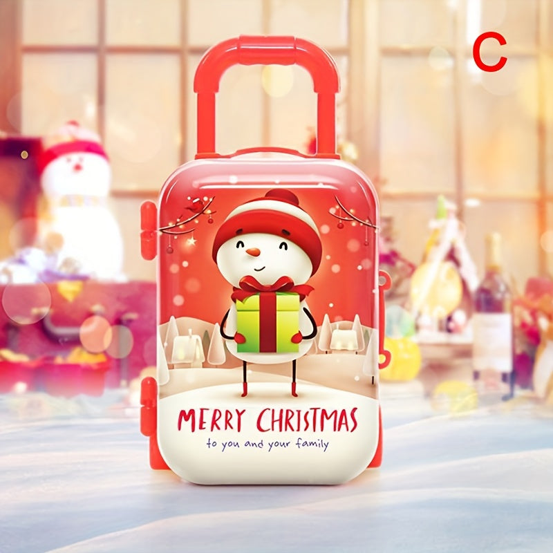 Ta'til dizaynlari bilan bezatilgan mini qizil temir sumka, qo'g'irchoq uyi dekoratsiyasi yoki zargarlik saqlash uchun mukammal.