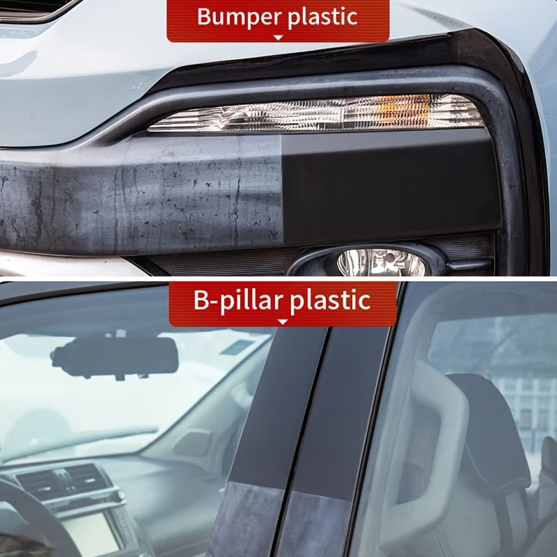 Restaurador de plásticos para interiores de coche y brillo para neumáticos, cera para reparación de arañazos