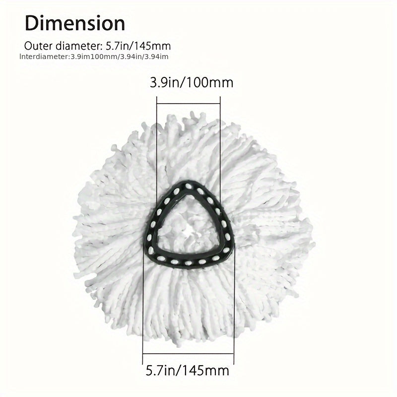 2-Pack Microfiber Spin Mop Heads for Wet Dry Cleaning Dust Removal