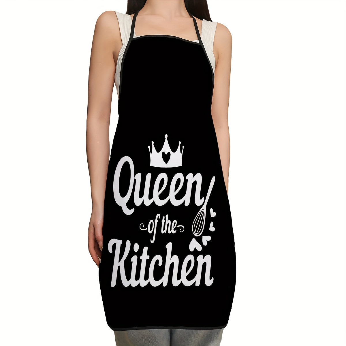 Letter Print Apron Made of Durable Polyester for Kitchen and Dining