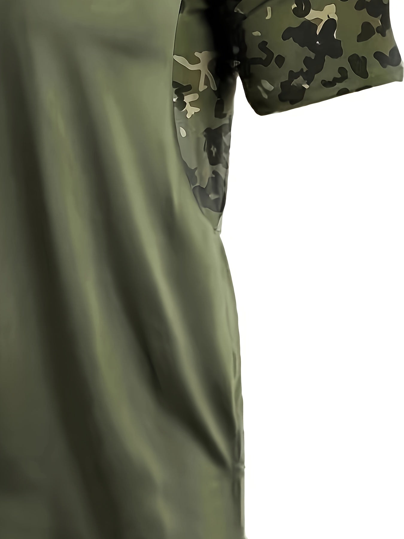 Men's Plus Size Summer Casual Sports Shirt Polyester Knit Camouflage Loose Fit Lapel Collar