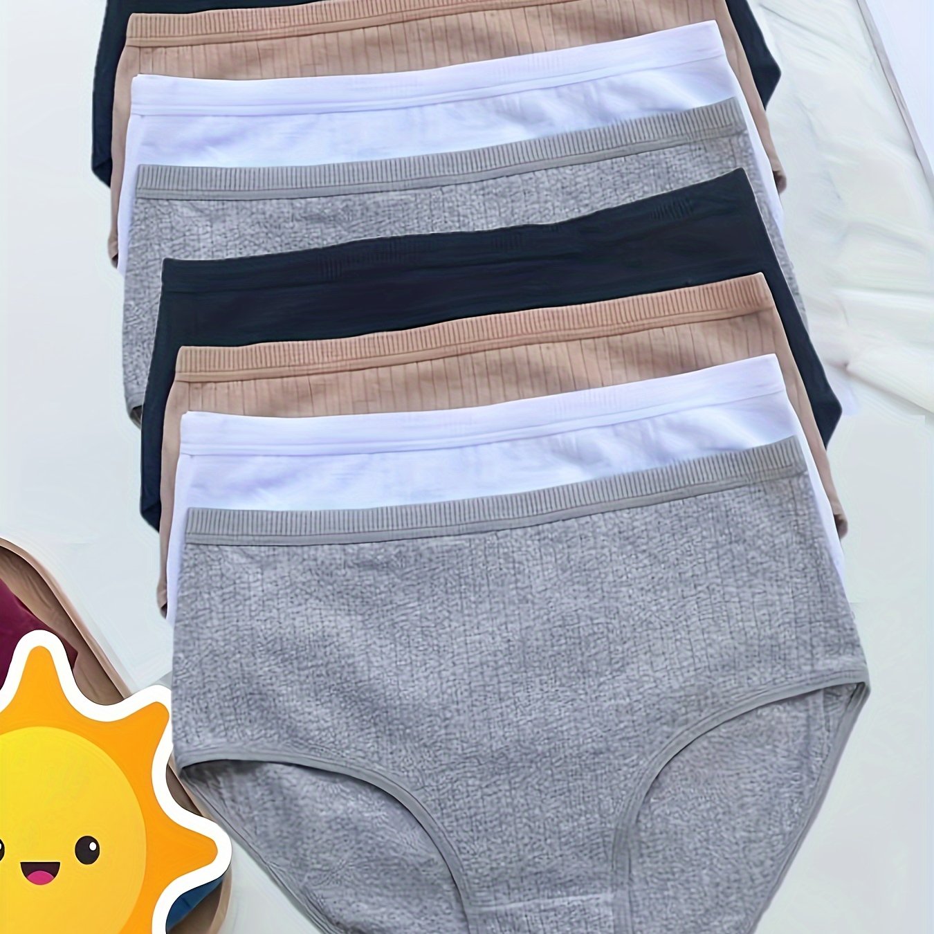 Ayollar uchun 8 ta yuqori belli katta o'lchamli ichki kiyimlar, nafas oladigan to'qimachilik, qorin nazorati