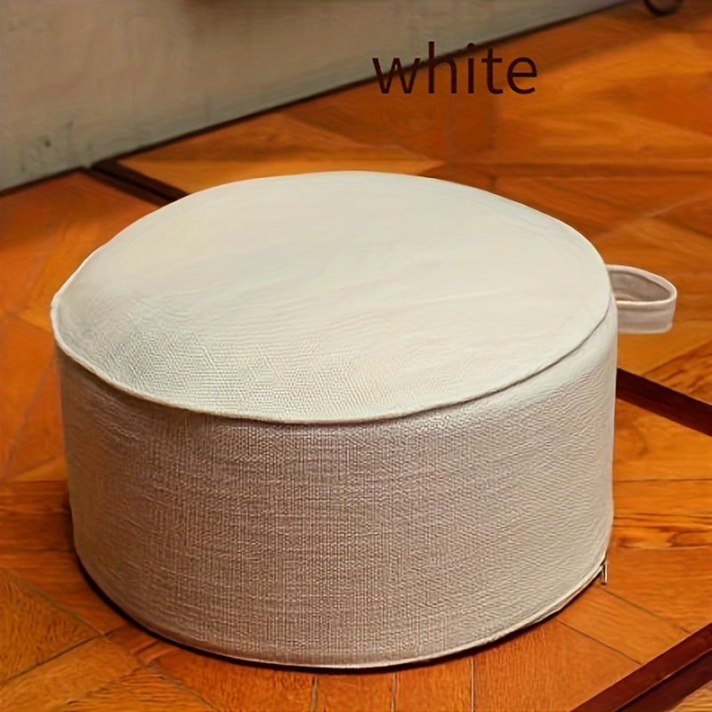 Circular Ottoman Footstool Fabric Minimalist Living Room Seating No Electricity