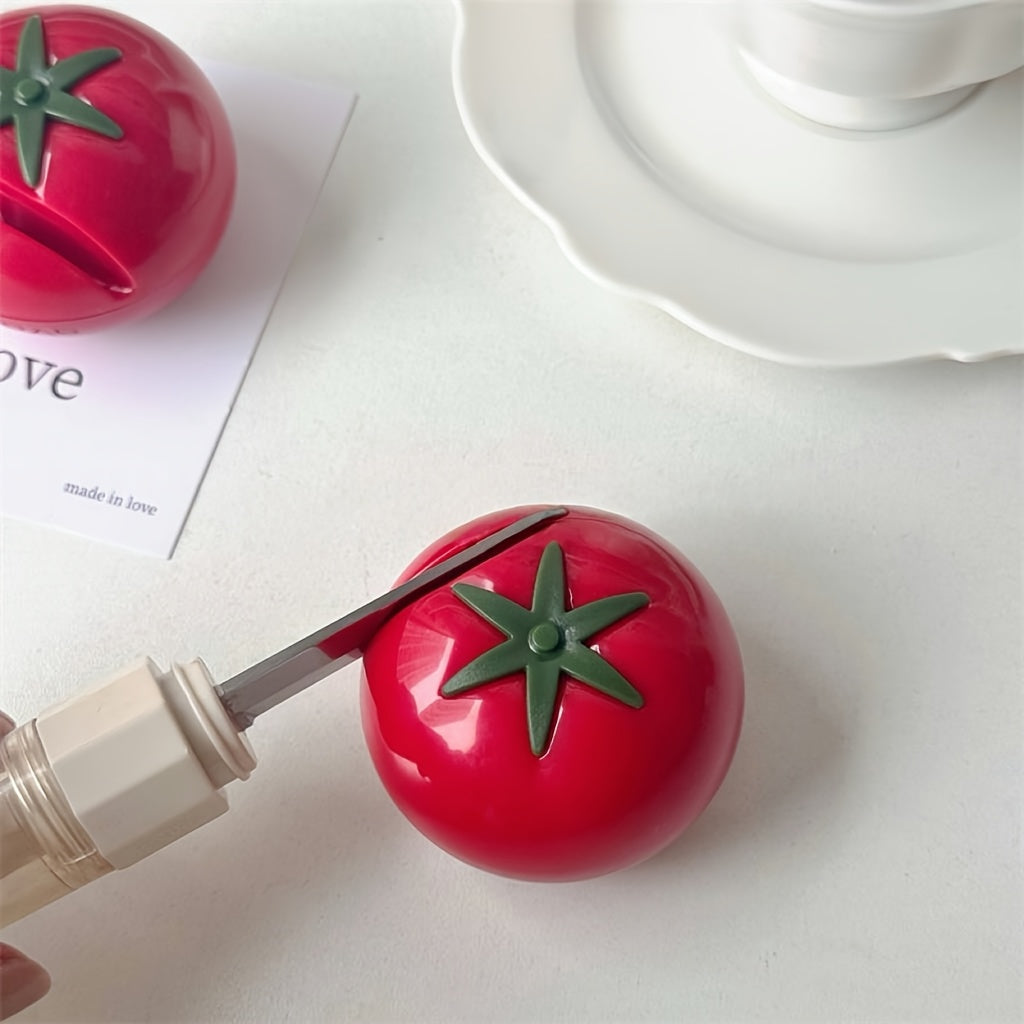 Pomidor shaklidagi pichoqni qirralash uchun; tez qirralash, portativ PVC asbob, qiziqarli dizaynga ega, batareyalar talab qilinmaydi.