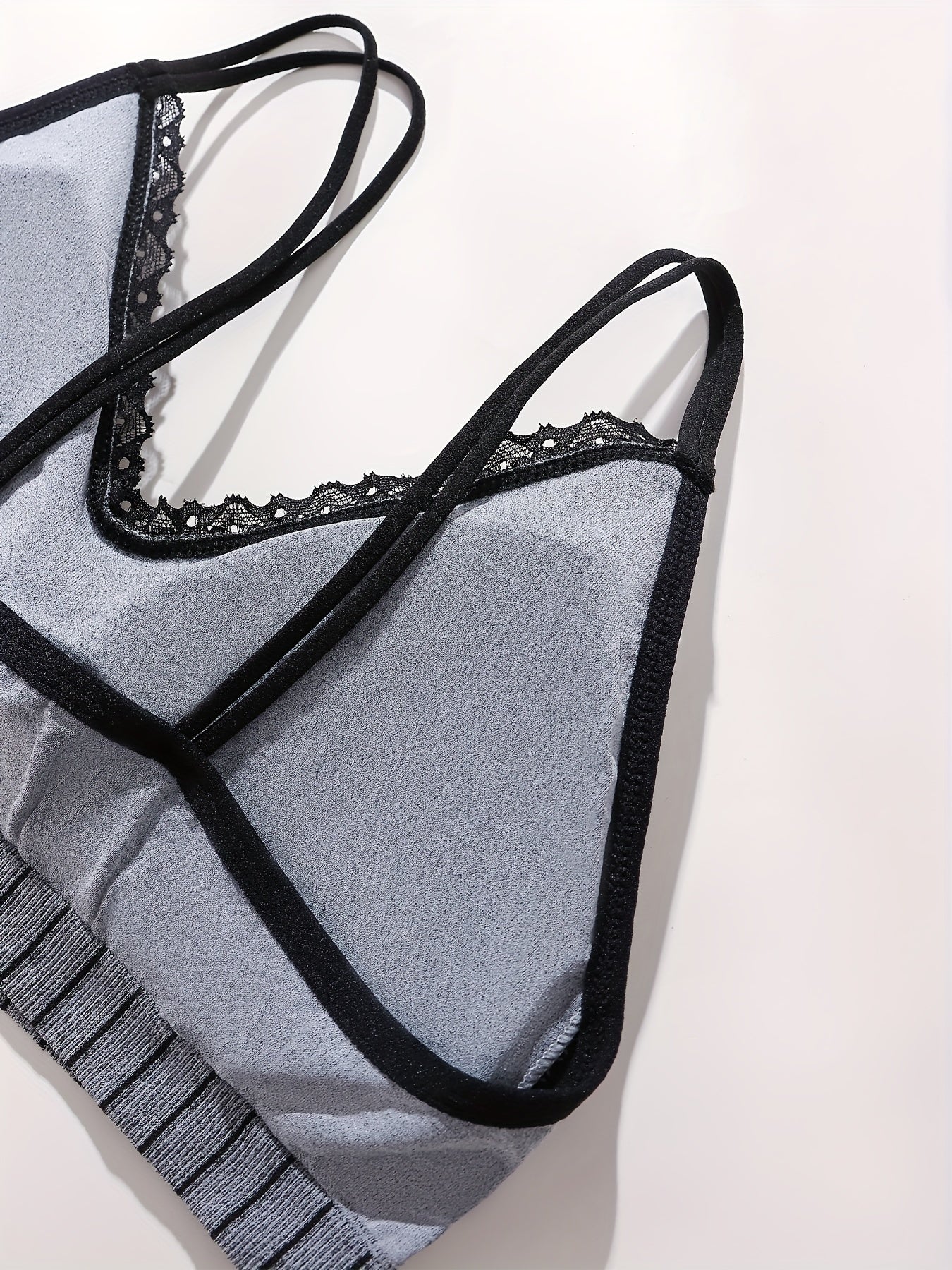 7-Piece Ribbed Color Block Lingerie Set for Women with Cami Bra and Panties