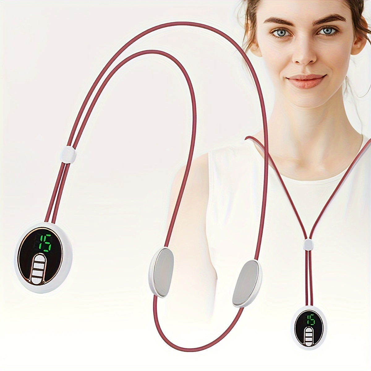 Portable Neck and Shoulder Massager with USB Charging, Adjustable Strap, Digital Display