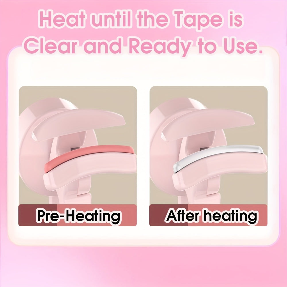 rizador de pestañas calefactable recargable con control de temperatura de 3 velocidades rosa