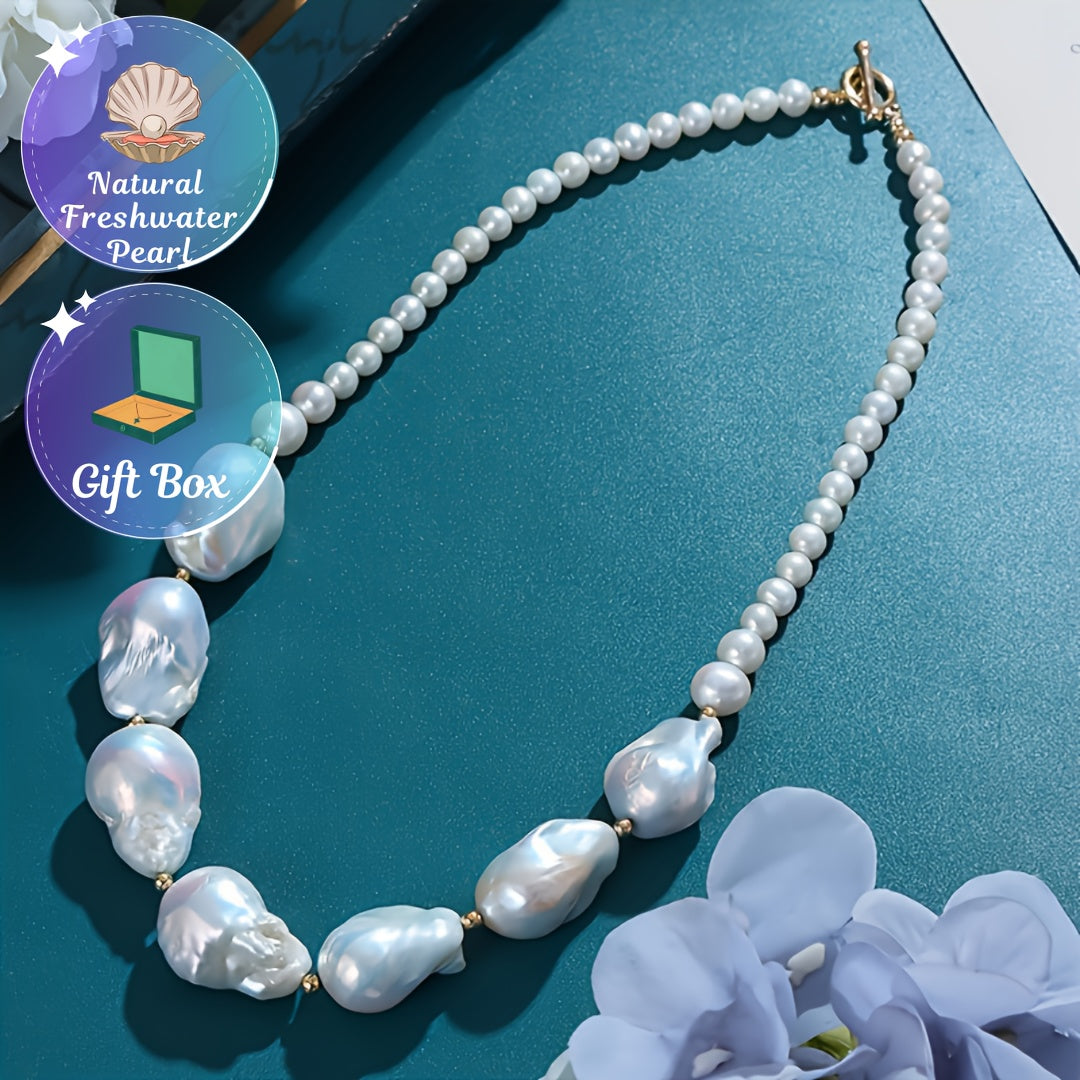 Freshwater Pearl Necklace Large Strand Elegant Jewelry for Special Occasions