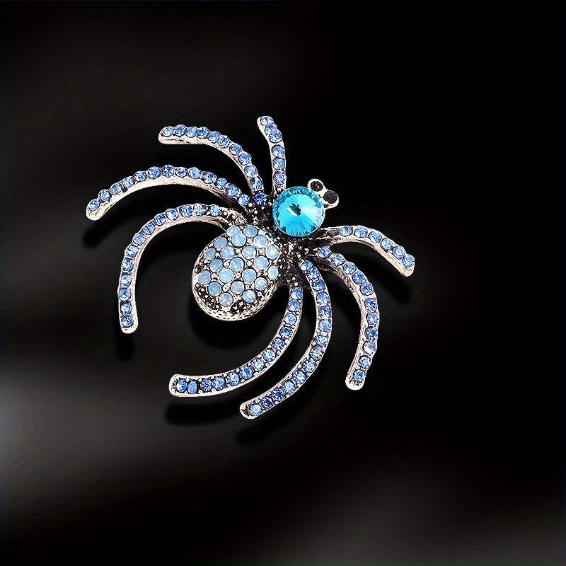 Spider Brooch Pin with Rhinestones Enamel Insect Corsage for Coats Jackets