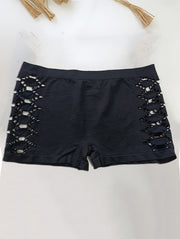 Plus Size Women's Sports Boyshorts Breathable Mesh Semi-Sheer Panties 3-Pack