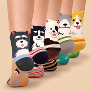Men's Mid-Calf Socks Large Size Animal Pattern Knit Polyester Harajuku Style 5 Pairs