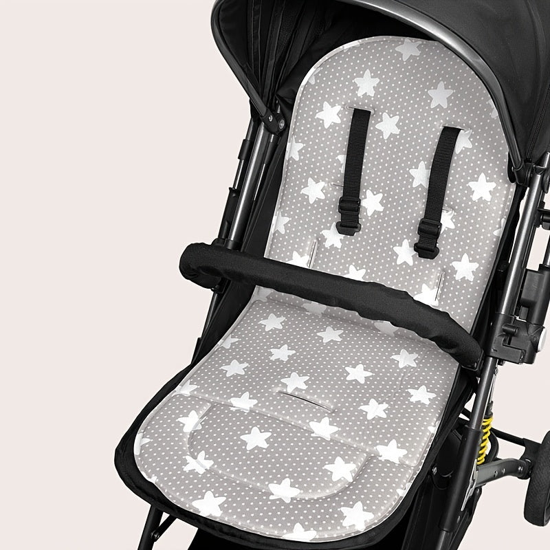 Baby Stroller Cushion for Infants and Toddlers 0-3 Breathable Polyester Light Grey Polka Dot