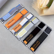 Correa de reloj de nylon de doble articulación para Apple Watch Series 1-9, banda de nylon deportivo con hebilla de metal