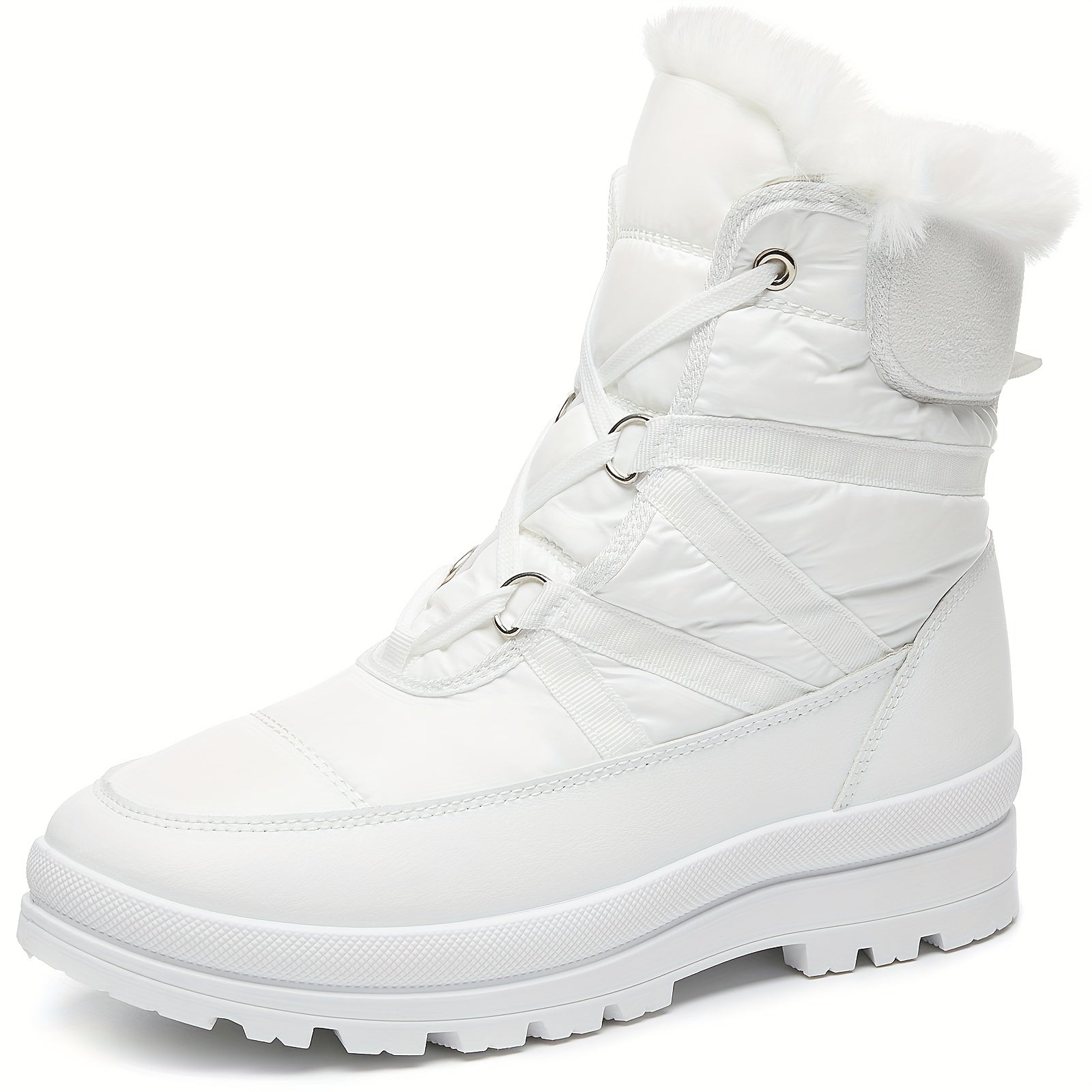 Women's Fleece-Lined Mid-Calf Winter Boots with Thick Platform Sole