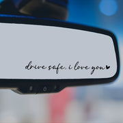 Drive Safe Love Heart Mirror Decal Plastic Adhesive Sticker 11cm Vehicle Interior