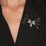 Halloween Spider Brooch Pins Set 2 Pieces Alloy Rhinestone Gothic Punk Accessories