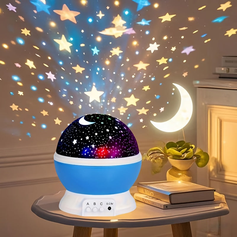 Night Light Projector with Moon and Stars, 360° Rotatable, 9 Color Modes, USB Powered, for Teens and Adults